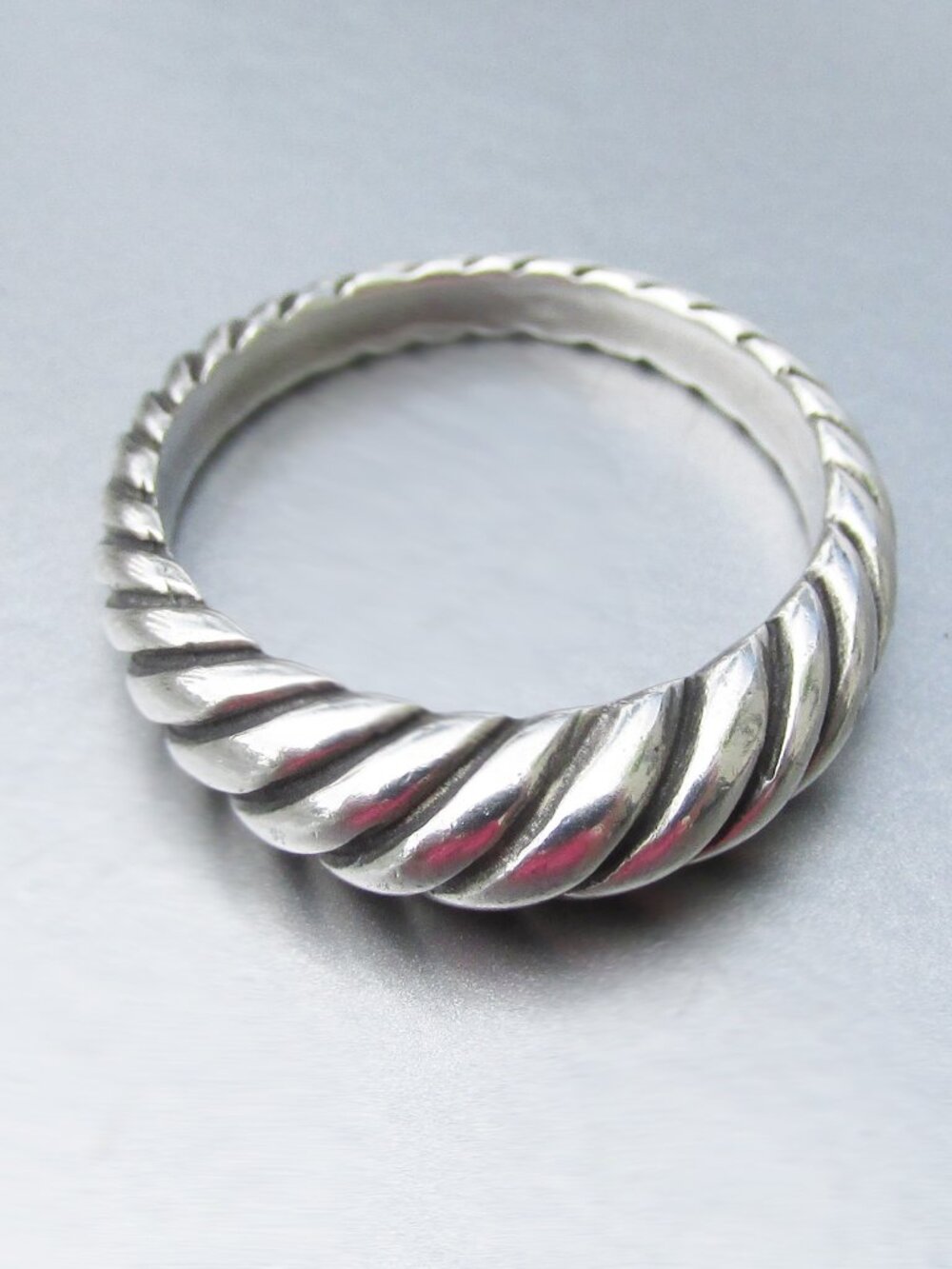 Sterling Silver Vintage Engraved Low Dome Band Ring Sz 6 1/2